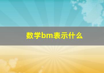 数学bm表示什么