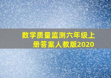 数学质量监测六年级上册答案人教版2020