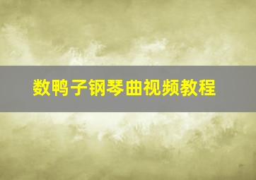 数鸭子钢琴曲视频教程