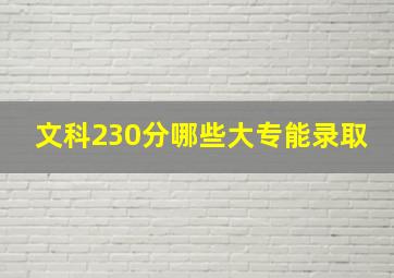 文科230分哪些大专能录取