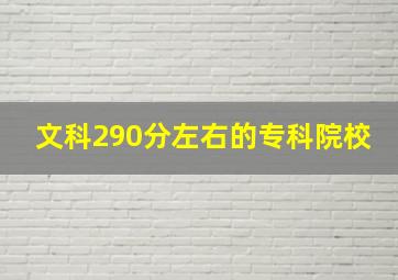 文科290分左右的专科院校