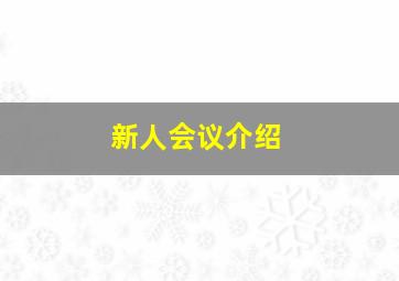 新人会议介绍