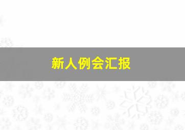 新人例会汇报