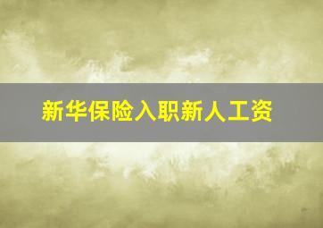 新华保险入职新人工资