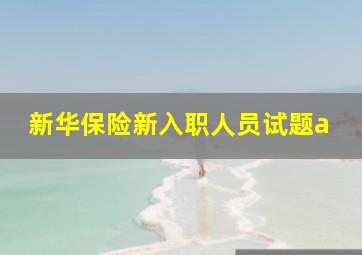 新华保险新入职人员试题a