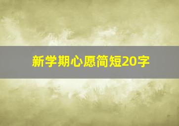 新学期心愿简短20字