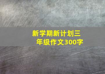 新学期新计划三年级作文300字