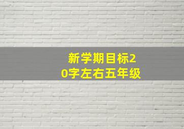 新学期目标20字左右五年级