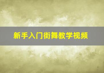 新手入门街舞教学视频