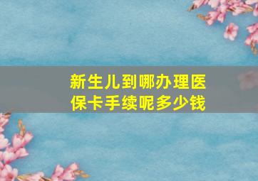 新生儿到哪办理医保卡手续呢多少钱