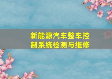 新能源汽车整车控制系统检测与维修