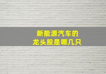 新能源汽车的龙头股是哪几只