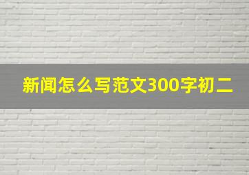 新闻怎么写范文300字初二