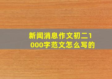 新闻消息作文初二1000字范文怎么写的