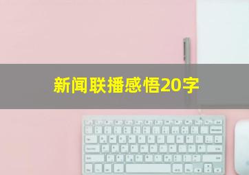 新闻联播感悟20字