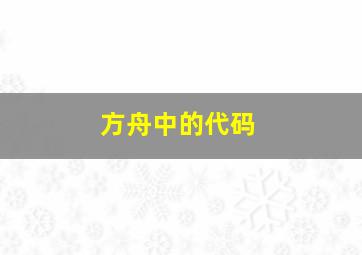 方舟中的代码