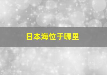 日本海位于哪里