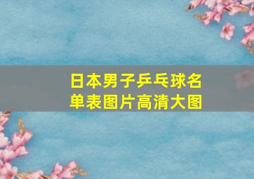 日本男子乒乓球名单表图片高清大图