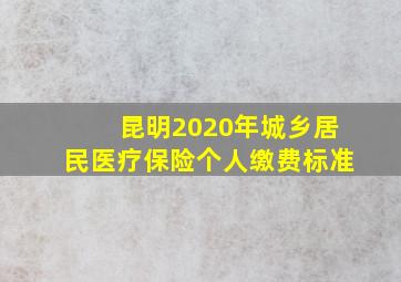 昆明2020年城乡居民医疗保险个人缴费标准