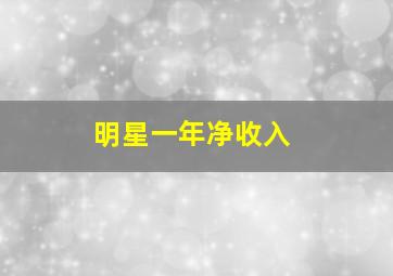 明星一年净收入