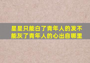 星星只能白了青年人的发不能灰了青年人的心出自哪里