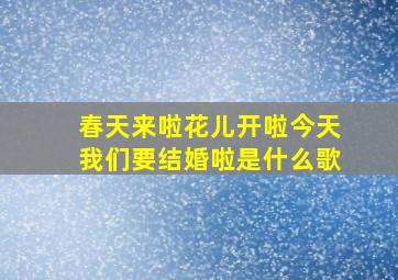 春天来啦花儿开啦今天我们要结婚啦是什么歌