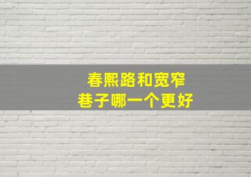 春熙路和宽窄巷子哪一个更好