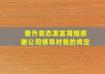 晋升表态发言简短感谢公司领导对我的肯定