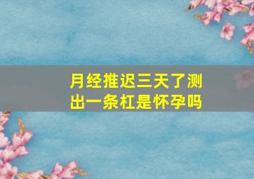 月经推迟三天了测出一条杠是怀孕吗