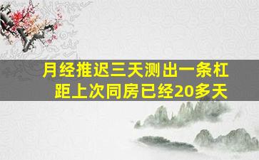 月经推迟三天测出一条杠距上次同房已经20多天