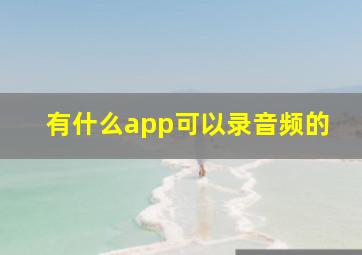 有什么app可以录音频的