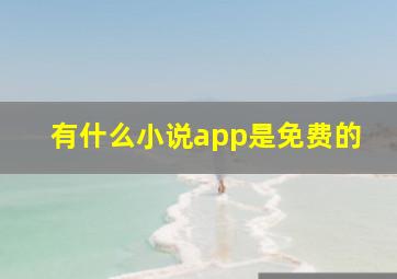 有什么小说app是免费的