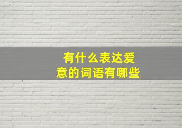 有什么表达爱意的词语有哪些