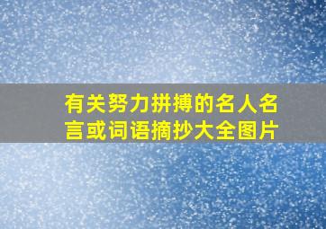 有关努力拼搏的名人名言或词语摘抄大全图片