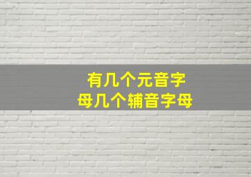 有几个元音字母几个辅音字母