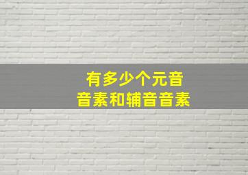 有多少个元音音素和辅音音素