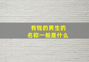 有钱的男生的名称一般是什么