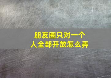 朋友圈只对一个人全部开放怎么弄