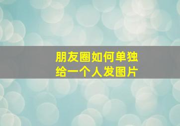 朋友圈如何单独给一个人发图片