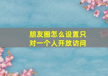 朋友圈怎么设置只对一个人开放访问