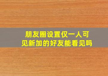 朋友圈设置仅一人可见新加的好友能看见吗