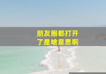 朋友圈都打开了是啥意思啊