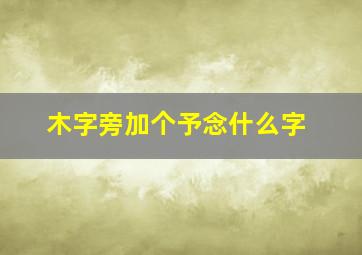 木字旁加个予念什么字