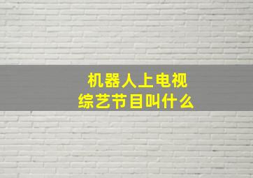 机器人上电视综艺节目叫什么