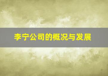 李宁公司的概况与发展