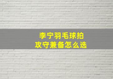 李宁羽毛球拍攻守兼备怎么选