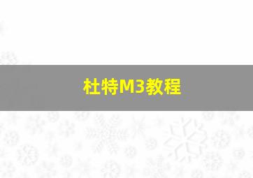 杜特M3教程