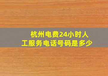 杭州电费24小时人工服务电话号码是多少