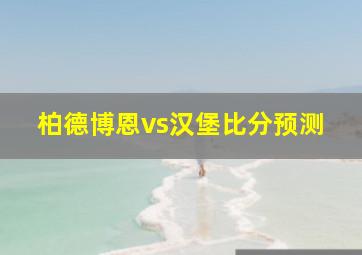 柏德博恩vs汉堡比分预测