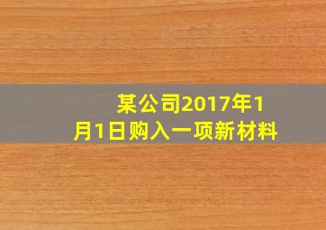 某公司2017年1月1日购入一项新材料